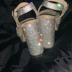 Silver Rhinestone Heels